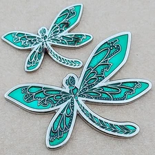 LostAgn Dragonfly Geocoin & Matching ExTagz - Light Green - NOT Activated