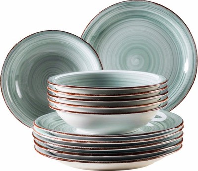 MY HOME Tafelservice Teller Set Geschirr Bel Tempo (12-tlg), 6 Personen B Ware