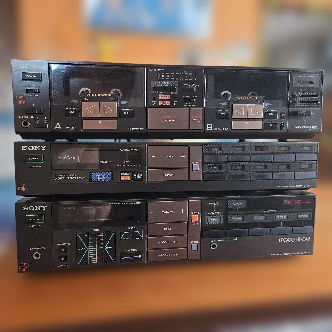 Sony TA-AX410 TC-W7R ST-JX410 Vintage Audio System Set Japan Power On Rare