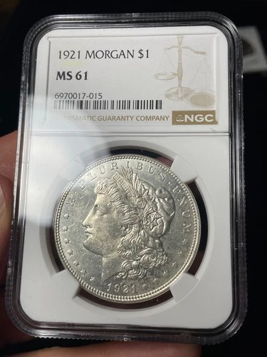 1921 NGC MS61 Morgan Silver Dollar Flashy Near PL Rare!
