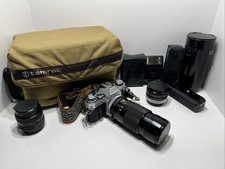 Canon AE-1 Program 35mm SLR Camera-BODY UNTESTED Vintage Rare Great Bundle