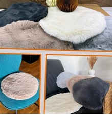 kunstfell Sitzkissen Sitzpolster ca.38cm (weiß,grau,Hellgrau,schwarz,braun)