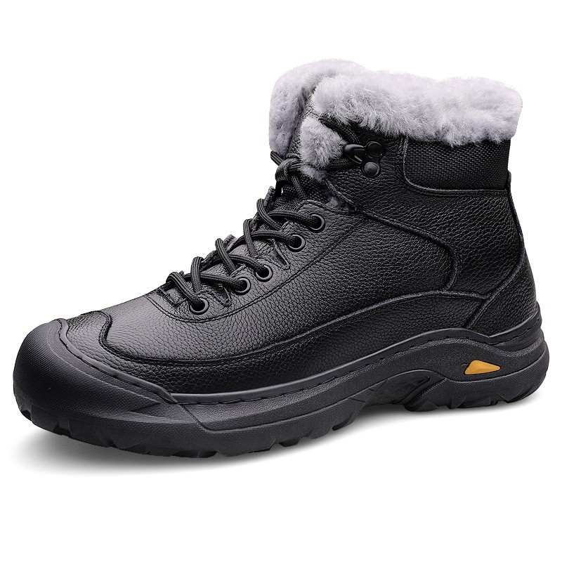 Botas de invierno forradas de piel cálida para hombre botas de nieve impermeables
