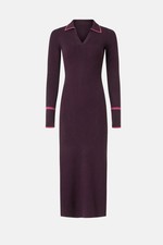 NWT Marine Layer Ribbed Knit Polo Sweater Dress Long Sleeve Windsor Wine Size M