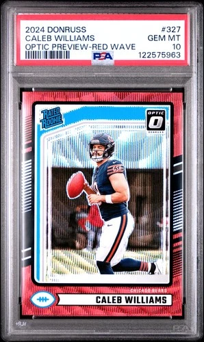 2024 PANINI DONRUSS OPTIC PREV-RED WAVE #327 CALEB WILLIAMS PSA 10
