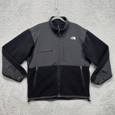 The North Face Denali Fleece Jacket Mens XL Black Gray Polartec Full Zip Outdoor