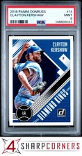 2018 PANINI DONRUSS #14 CLAYTON KERSHAW DODGERS POP 2 PSA 9