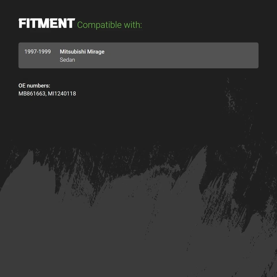 Fender For Mitsubishi Mirage 1993-1996 Driver Side Front CAPA Certified MB861663 - Image 2 of 2