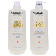 Goldwell Dualsenses Rich Repair Restoring Shampoo  Conditioner 33.8oz /1000ml
