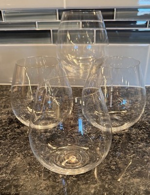 RIEDEL Stemless O Wine Tumbler Pinot/Nebbiolo Wine Glass, Set of 4 EUC