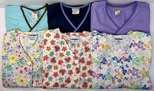 Medical Scrub Tops Lot of 6 Women's Size Medium M Landau and Urbane Scrubs Brand