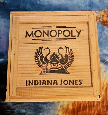 Indiana Jones MONOPOLY (2008) Collector's Limited Edition Wooden Box Crate  NEW