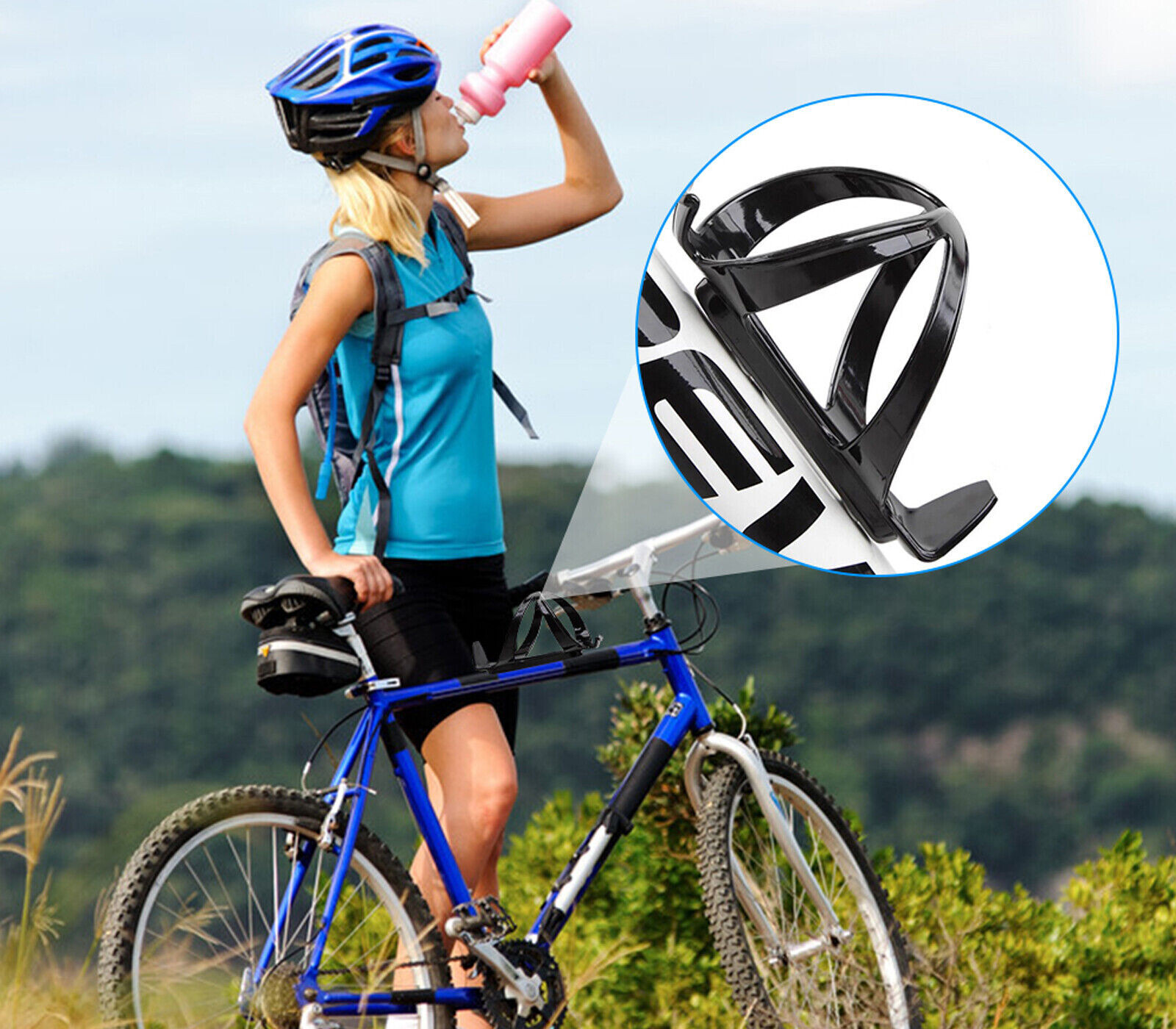 PORTA BORRACCIA BICI BICICLETTA DA CORSA MTB CITY BIKE SUPER LEGGERO - NERO foto 3