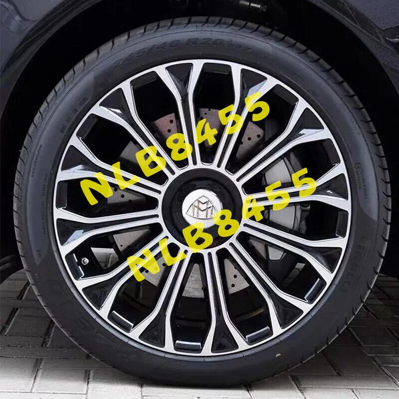 4pc Maybach Gloss Black Wheel Center Hub Caps Emblem For 2020 Mercedes Benz S450 - Image 4 of 4