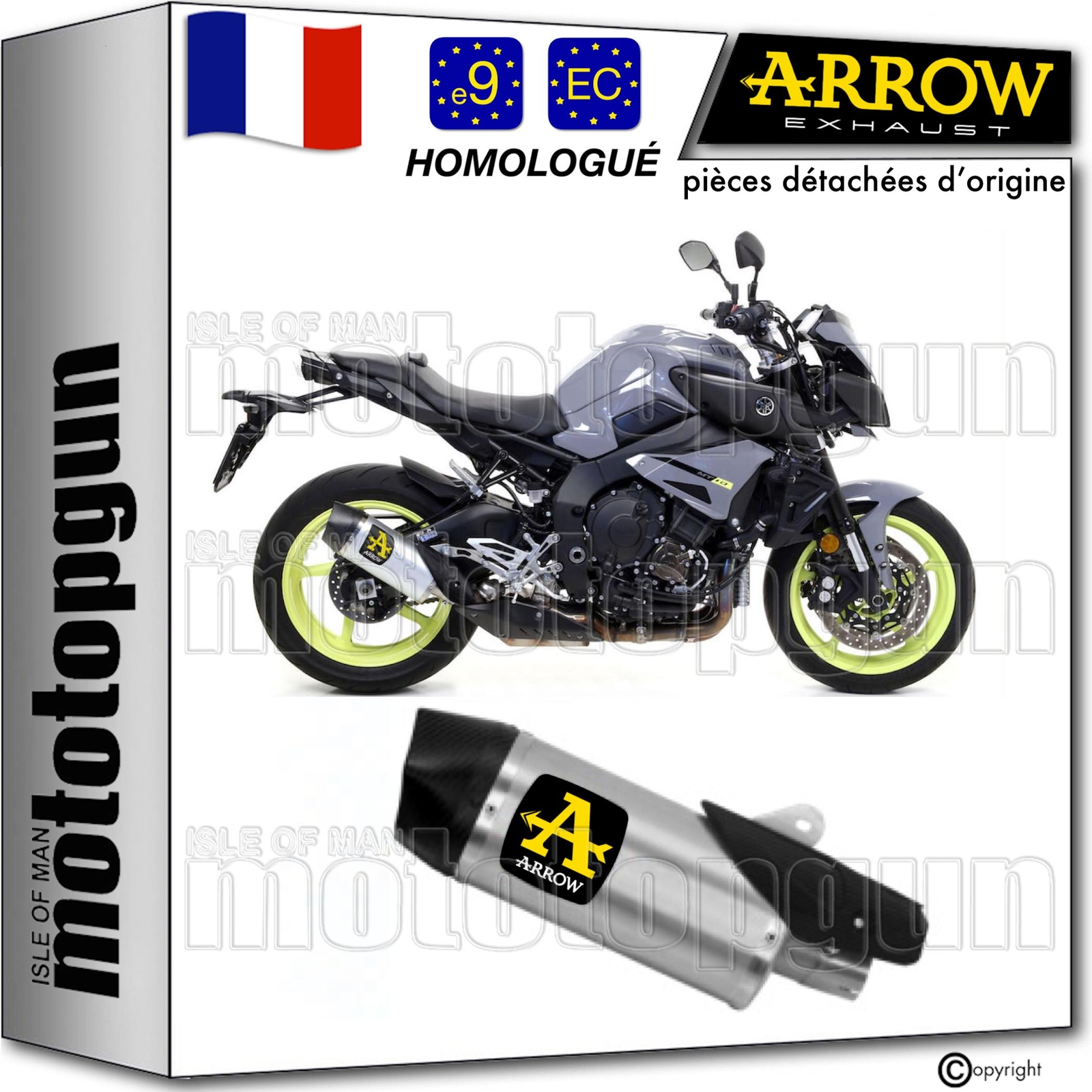 Échappement Arrow Indy-Race aluminium homologué Yamaha MT10 MT-10 2020