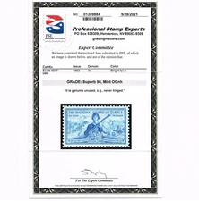 EXCEPTIONAL GENUINE SCOTT #1017 MINT PRISTINE OG NH PSE CERT GRADED SUPERB-98