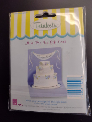Trinkets Pop-up Card, Wedding Cake/Congratulations, Item TR-124