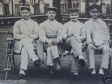 RPPC MILITARY SOLDIER GROUP, WOUNDED WARRIORS, WW1 REAL PHOTO BW UNUSED POSTCARD