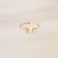 Fabulous Folding Butterfly Anniversary Ring For Women's In Solid 10K Yellow Gold