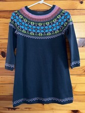 Tea Collection Sheep Rock Sweater Dress EUC Girls Navy Scotland Destination Sz 8