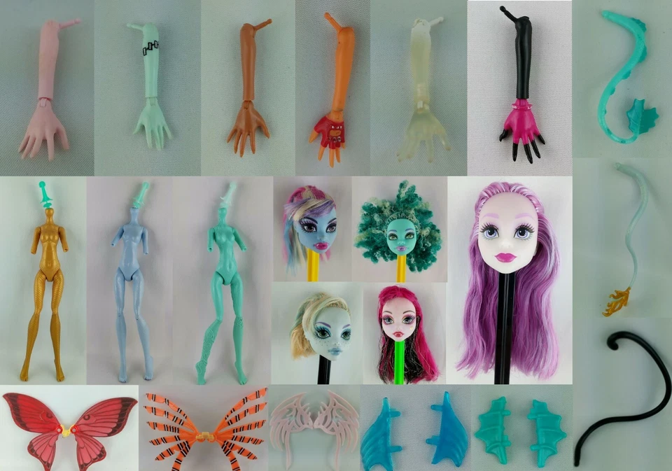 Monster High Teile Arm Bein Körper Kopf Hand Flossen Flügel Replacement Parts - Bild 1 von 1