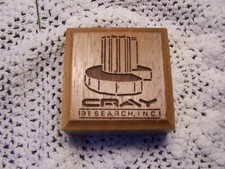 Cray ResearchInc.wooden desk ornament 2" x 2" x 1"