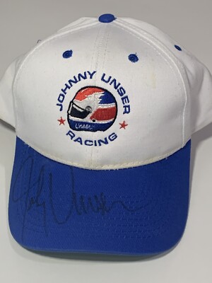Vintage Johnny Unser Signed Racing Adjustable Baseball Cap Hat