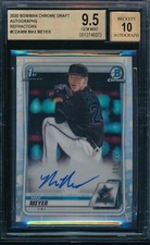BGS 9.5/10 MAX MEYER AUTO 2020 Bowman Chrome Draft REFRACTOR #/499 RC GEM MINT