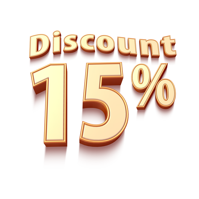discount up to 15%