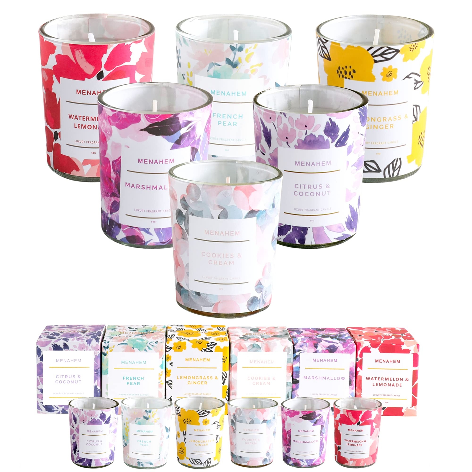 6 Pack Aromatherapy Scented Candles Set Designed for Relaxation