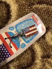     USA Flag 4th of July Patriotic Themed Cellphone charm purse strap zipper Pul