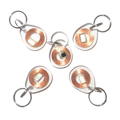 5pcs Writable Rewrite Transparent Fob 125KHz EM4100 & H-ID R/W For Copier/Writer