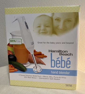 Nib Hamilton Beach Bebe Hand Blender Bpa Free 225 Watt Dishwasher Safe Ebay