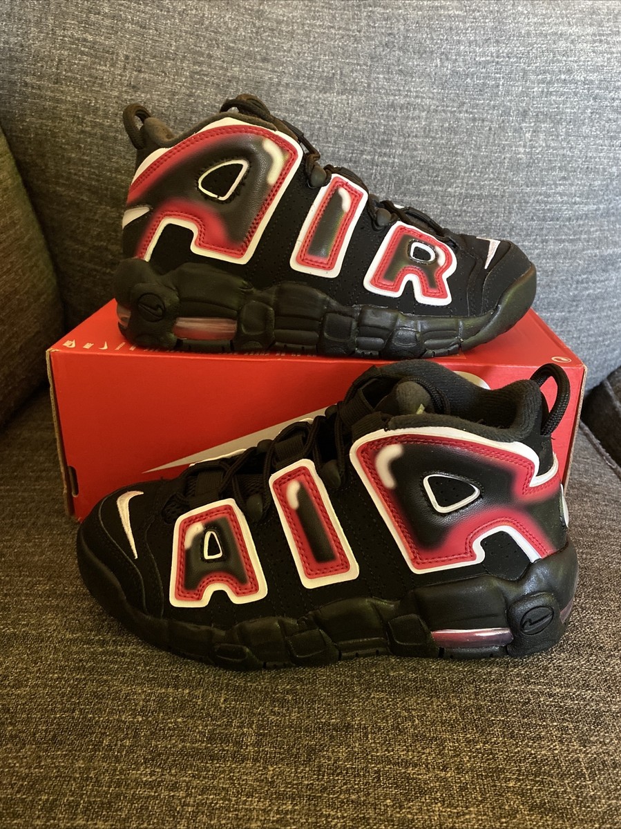 Nike Air More Uptempo GS Black White Laser Crimson 415082 Nike Air More Uptempo GS Black White Laser Crimson 415082