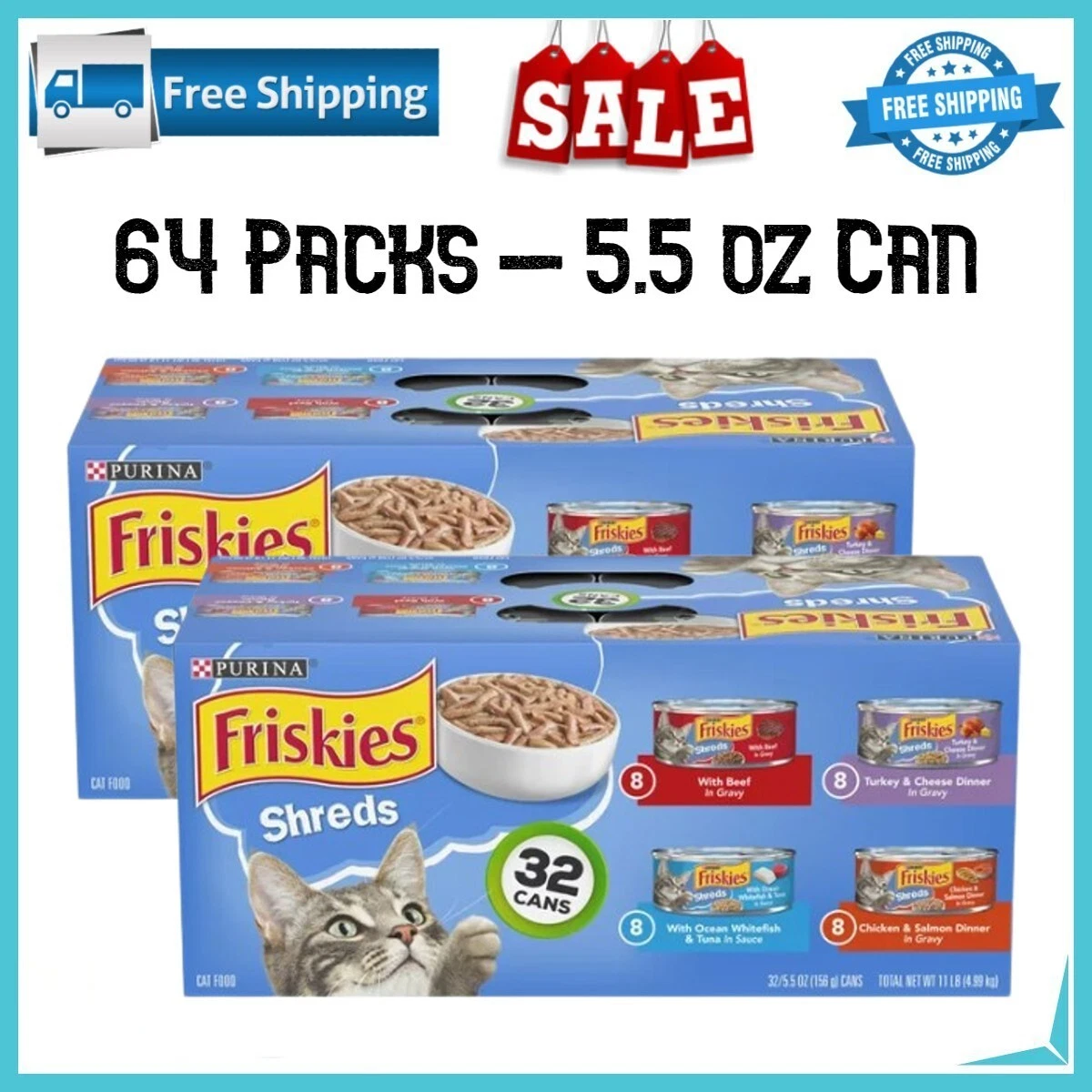Friskies shreds 32 pack sales