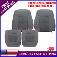 For 2011-2016 Ford F250 F350 Lariat XLT Front Bottom / Top CLOTH Seat Cover Gray
