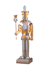 Christmas Decorations Nutcracker Soldier 80cm Large LED - Gold & White 2535119