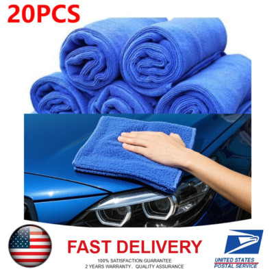 20 Pack Microfiber Cleaning Cloth No-Scratch Rag Car Polishing Detailing Towel