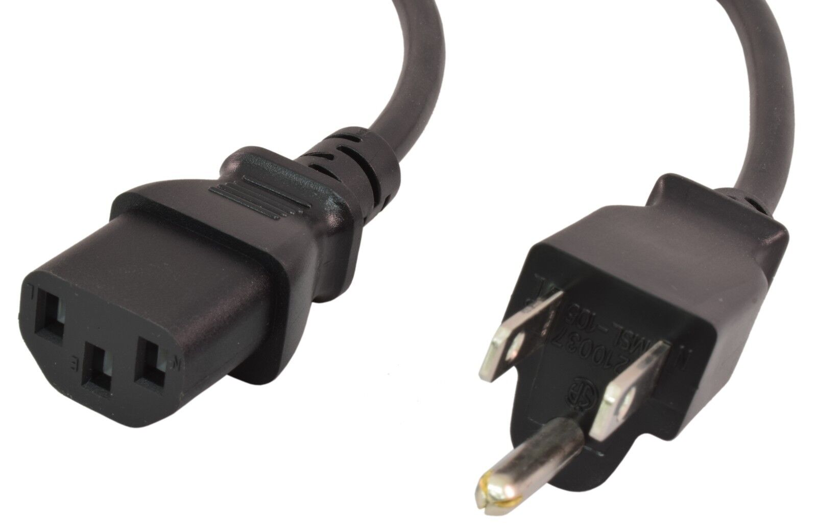 PTC Black 14 AWG AC 3 Prong US Universal Replacement Power Cord 25 ft. - NEW