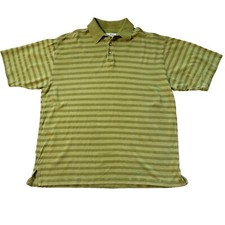 Tommy Bahama Polo Shirt Size Large Chartruese Green Textured Silk Blend Men's