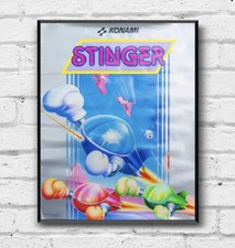 Poster videogioco STINGER vintage anni 80 Konami Nintento NES 28 x 22 pollici