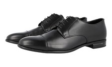 PRADA Leather Cap Toe Derby Dress Shoes - 2EC122 - Black - NEW -  US 13 EU 46
