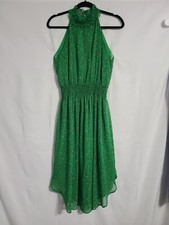 West Kei Women's Midi Green Dress Size PS Stretch Strapless High Neck