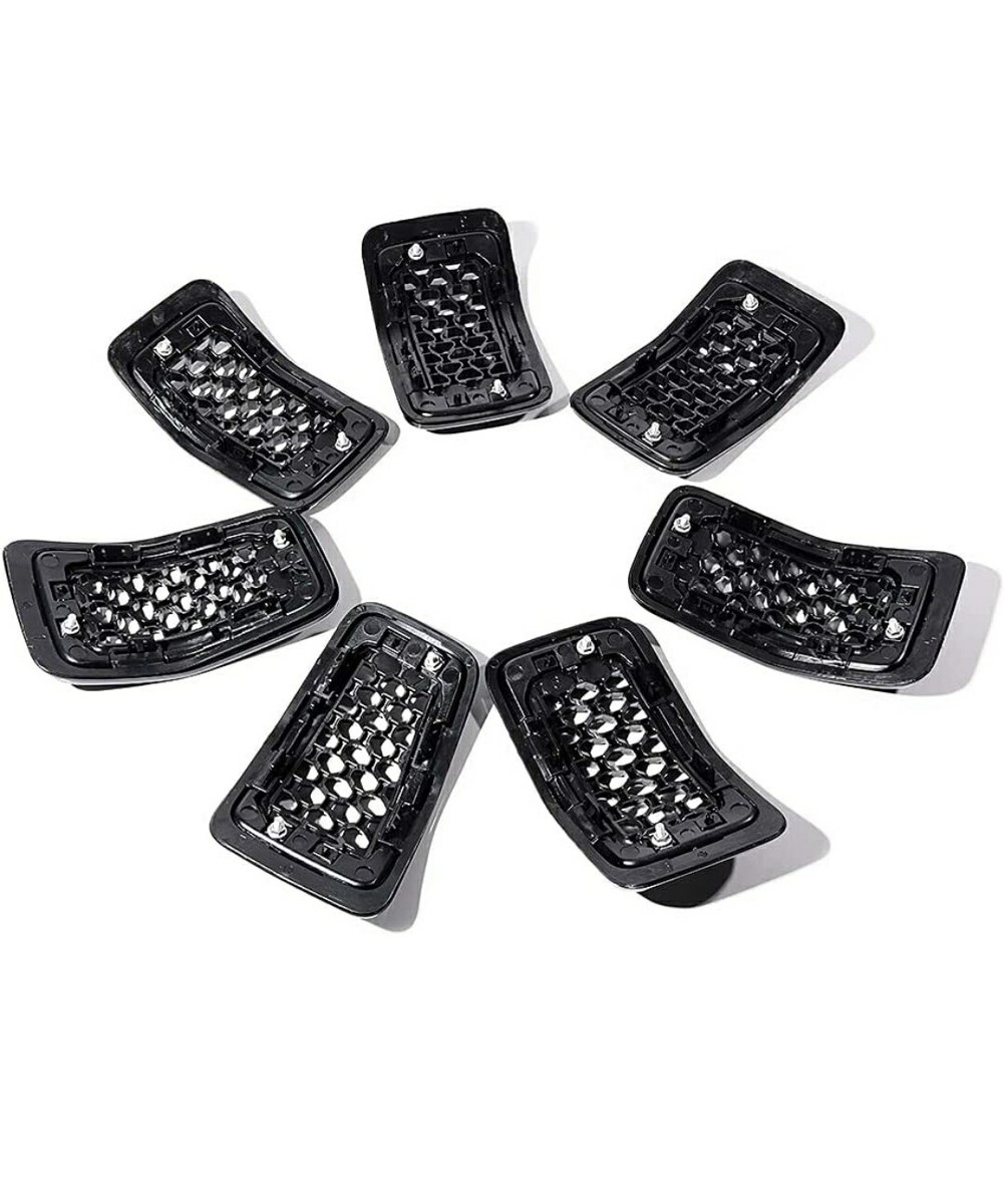 Honeycomb Grill Inserts For Jeep Cherokee 2019-2023 | Black Mesh + Chrome Trim | 7-Piece Kit