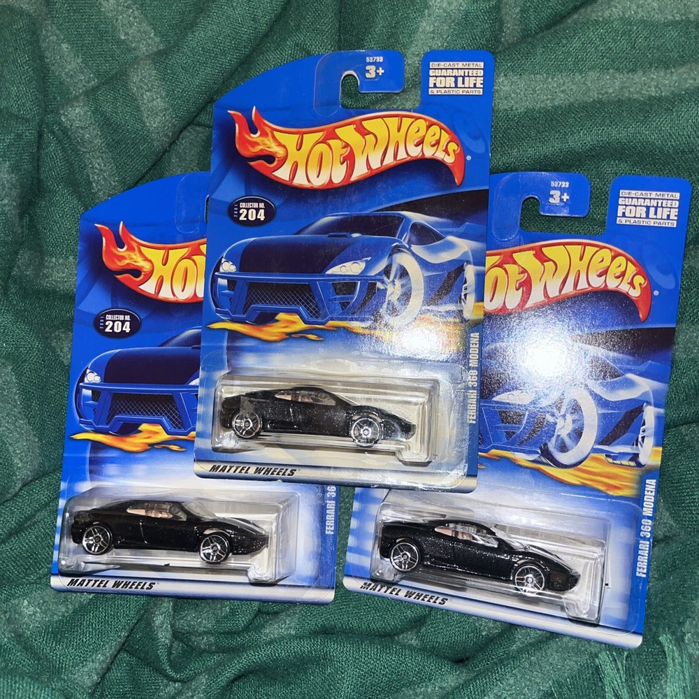 Hot Wheels Lot of 3 Ferrari 360 Modena Black