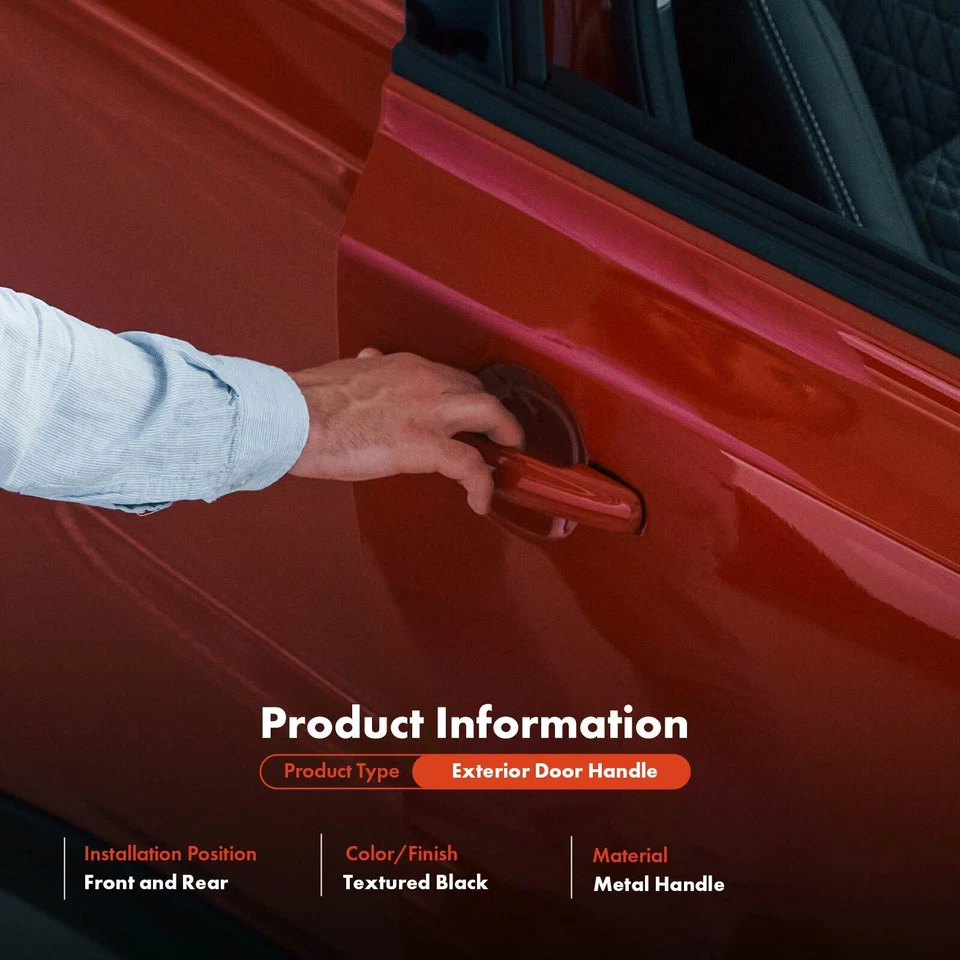 Manija de puerta exterior delantera y trasera de metal mejorada 4 piezas para Toyota Tundra Sequoia Foto 2 de 4