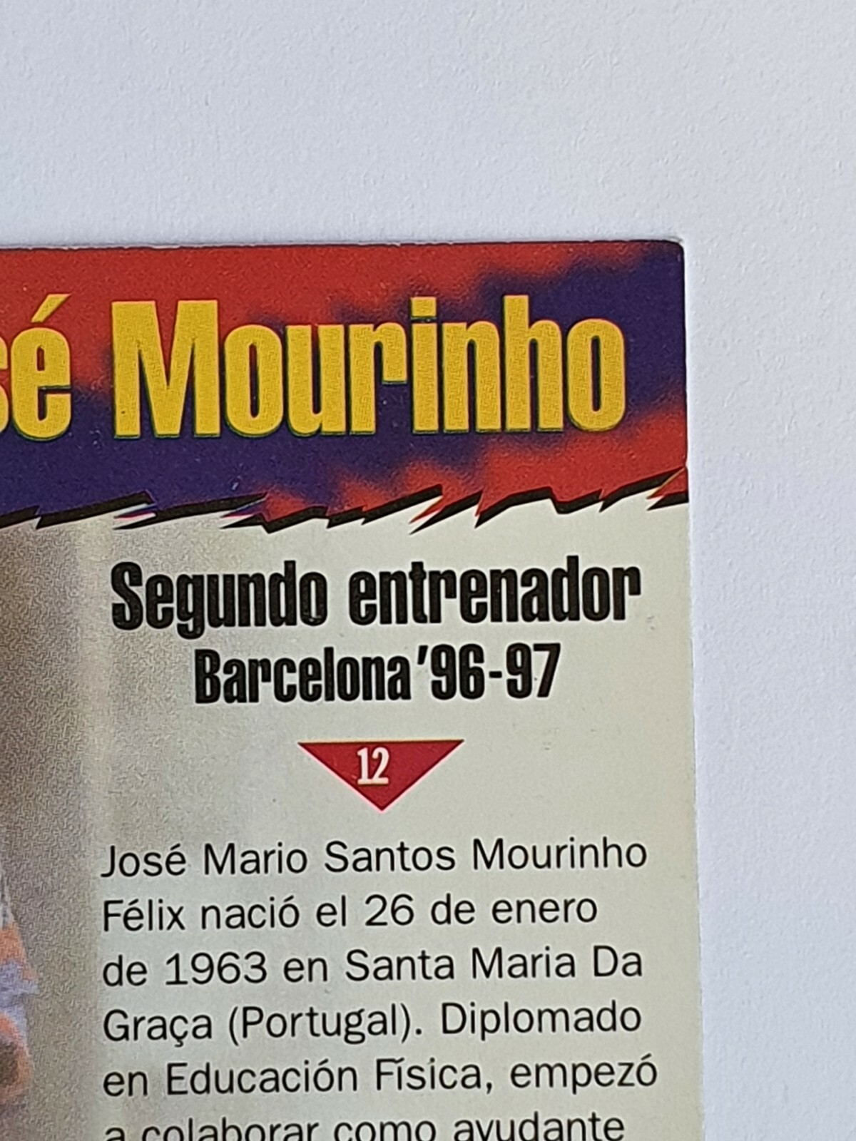 1996 Jose Mourinho 1st Card FC Barcelona Rookie #12 Panini Extremely rare  RC | eBay