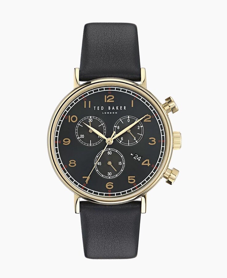 Ted Baker London Barnett Backlight Chronograph Goldtone Quartz Black Men's  Watch