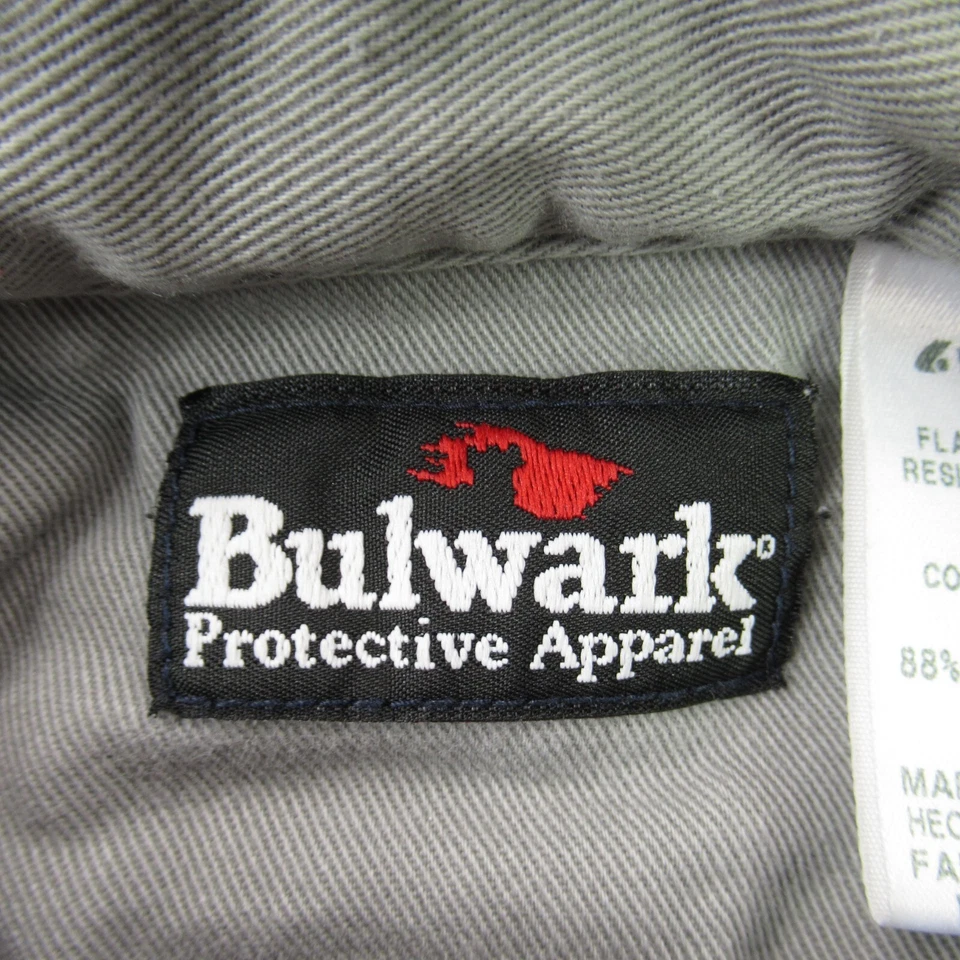 Рубашка мужская Bulwark средний размер с длинным рукавом карманы на пуговицах огнестойкая FR серая - Изображение 4 из 4