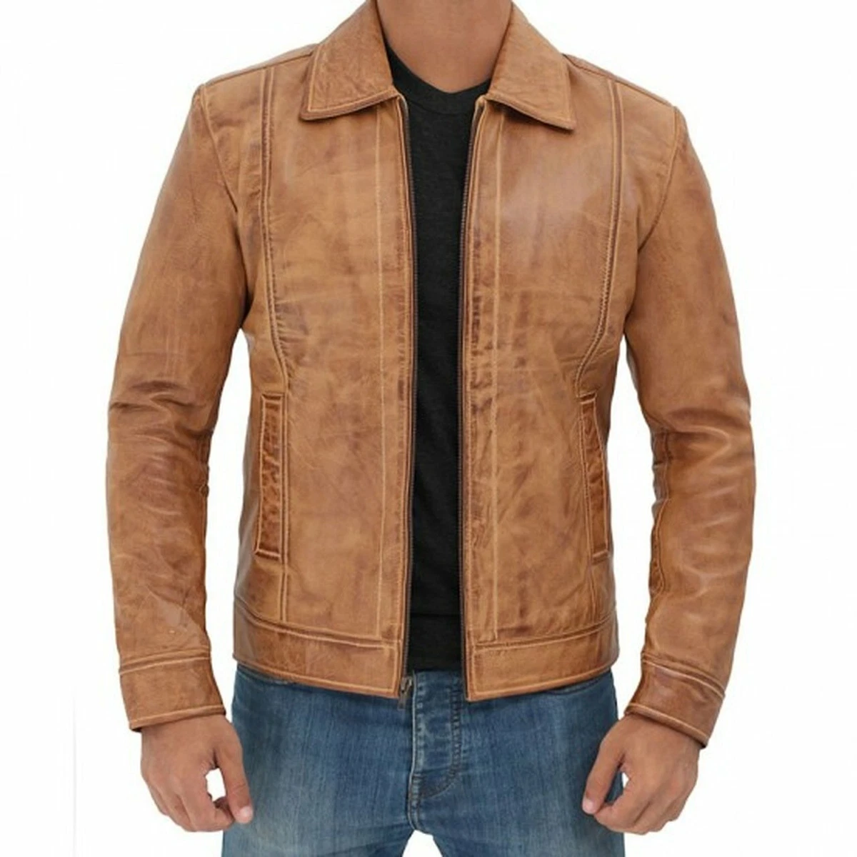 Camel top biker jacket